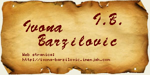 Ivona Barzilović vizit kartica